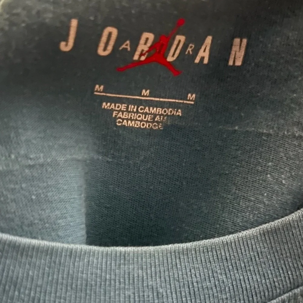 Nike Air Jordan Mens Graphic Long Sleeve T-Shirt Teal Green Jumpman Medium